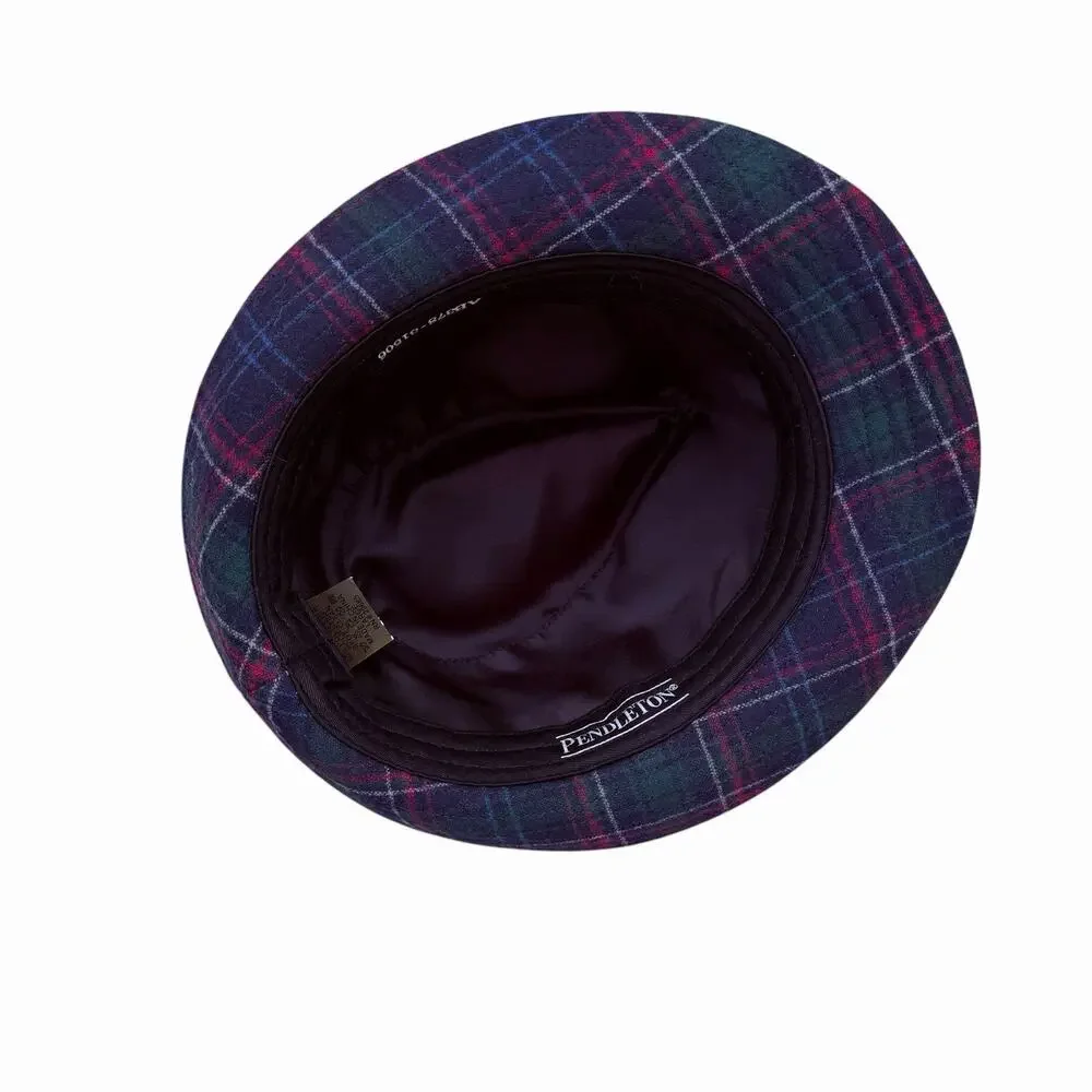 NWT Vintage Pendleton 100% Wool Plaid Fedora Hat Size Large